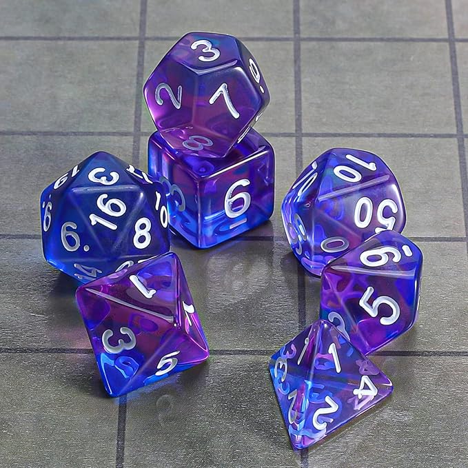 CiaraQ DND Polyhedral Dice Set with a Black Dice Bag for D&D RPG MTG Role Playing Table Games
