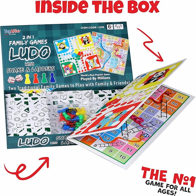 Ankit Toys & Games Ludo and Snake & Ladders Board Game Set for 6+ Years Kids & Adults | Indoor Board Game | Travel Strategy Game (Ludo Supreme)