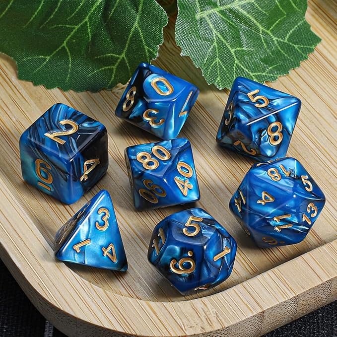 CiaraQ DND Polyhedral Dice Set with Dice Bag for Dungeons and Dragons RPG MTG Role Playing Table Games