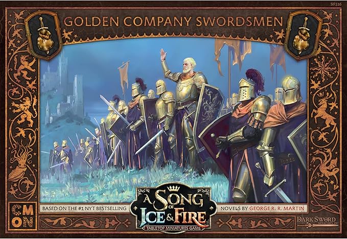 CMON A Song of Ice and Fire Tabletop Miniatures Game Golden Company Swordsmen Unit Box (Multilingual Edition) - Strategy Game for Adults, Ages 14+, 2+ Players, 45-60 Minute Playtime, Made