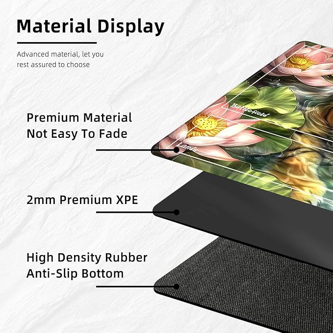 for MTG Playmat with Zones Storage Bag, for TCG Playmat and Playing Card Mat for Magic Board Games, Tiger Non-Slip Stitched Edges Game Mat, Rollable Foldable Card Playmats