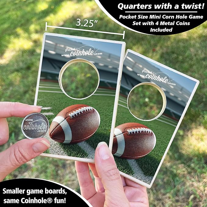 Desktop Coin Bouncing Party Set | Tabletop Cornhole Board | Small Travel Game Includes Coins