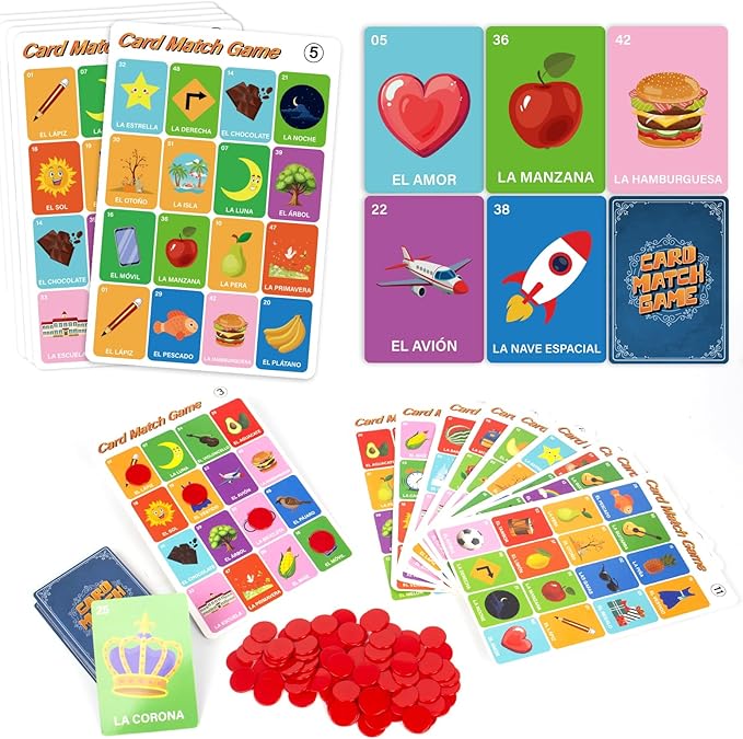 Bosctanuc Loteria Mexican Bingo, Original Spanish Playing Cards Games, Juegos De Mesa En Español para Bingo Games for Kindergarten Learning Spanish,Preschool Learning Activities,Family Board Games