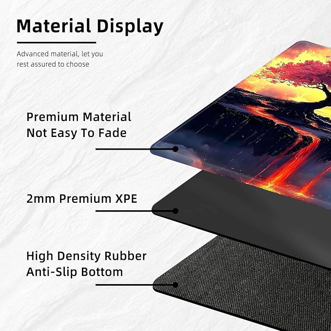 for MTG Playmat with Storage Bags, Card Playmat for TCG Card Playing Game,Rollable & Foldable for PTCG and Board Game Mat for Cards,Non-Slip Cherry Tree Desk Mat for Home Office