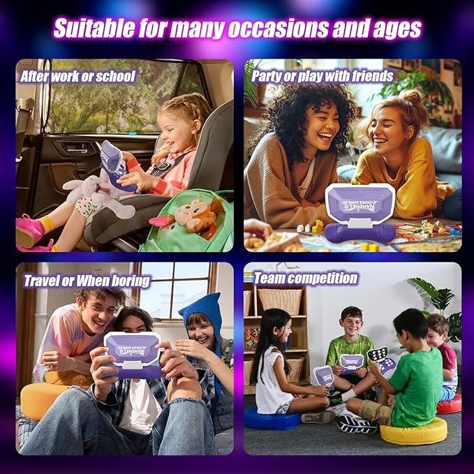 Fast Push Puzzle Handheld Game, Light Up Pop Fidget Game for Kids Teens Adults,Electronic Brain & Memory Game for Boys Girls,Purple