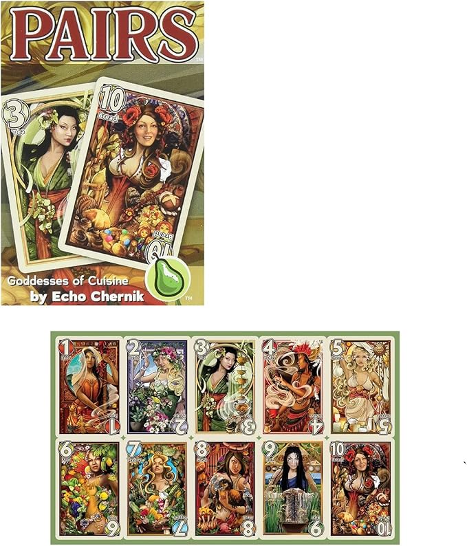 Cheapass Games Pairs: Goddesses of Cuisine - Themed Press Your Luck Card Game, Greater Than Games, Age 12+, 3-6 Players