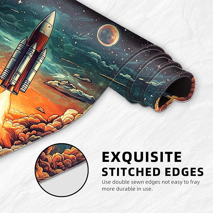 for MTG Playmat with Storage Bag, for TCG Playmat and Playing Card Mat for Magic Board Games, Non-Slip Rocket Launch Desk Mat, Stitched Edges Game Mat, Rollable & Foldable Card Playmat