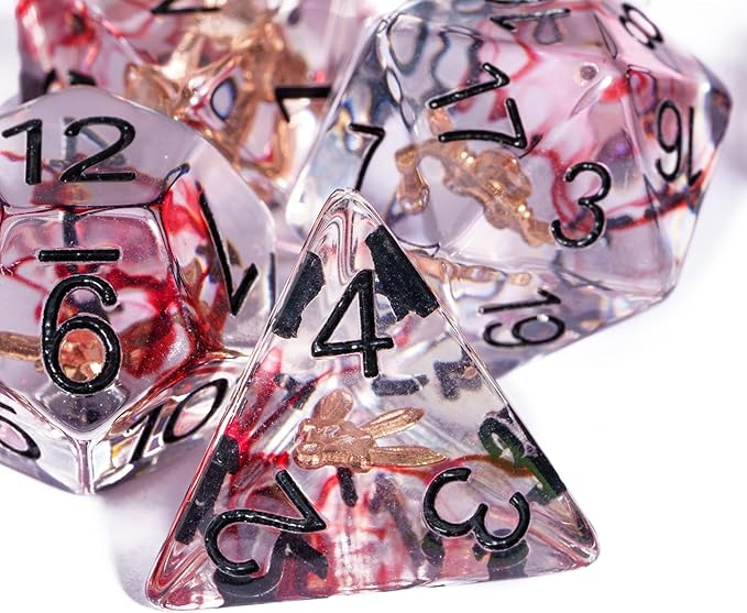 UDIXI 7PCS Polyhedral Dice Set, 7-Die DND Dice Set Filled with Dagger for Role Playing Games as Dungeons and Dragons RPG Table Games?D&D (Rogue)