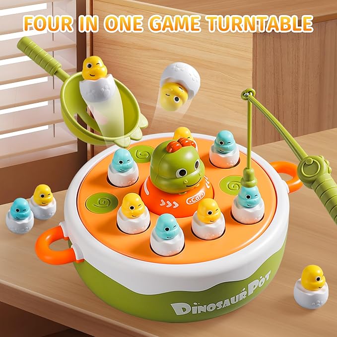 Dinosaur Rotating Board Game | Family Game Toys | Music Rotating Board Game | Birthday Gifts for Boys and Girls Aged 6-8 | Toys for 3-6 Years Old |