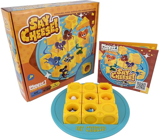 SAY Cheese! Logic Puzzle Game – 50 Single-Player Challenges for Kids & Adults, Difficulty Easy to Expert, Travel-Friendly, Brain-Building Fun Ages 8+