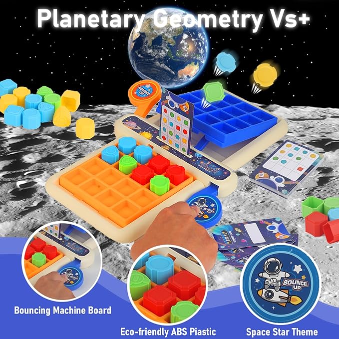 2025 New Shape Matching Game for Kids 4-6 6-8 8-12, Pop up New Board Games for 1 2 Player,Classic Strategy Child Travel boardgame for Family Fun Perfection for Training Reaction and Speed