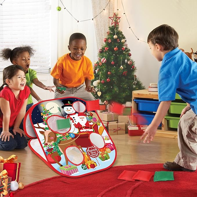 Christmas Bean Bag Toss Games for Kids Adults, Christmas Party Games for Families Outdoor Indoor Holiday Dart Board for Kids Carnival Games Toys Christmas Party Favors Gifts for Boys Girls Yard Games