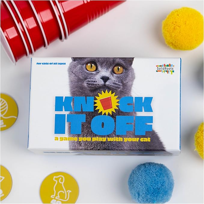 Spin Master Games, SolidRoots Knock it Off, The First and Only Game You Can Play with Your Cat