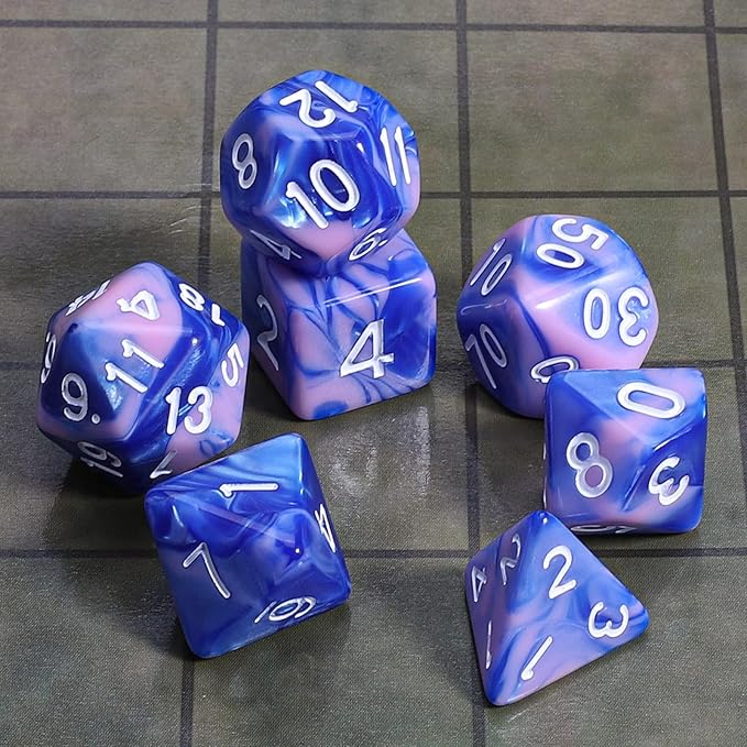 CiaraQ DND Polyhedral Dice Set with Dice Bag for Dungeons and Dragons RPG MTG Role Playing Table Games