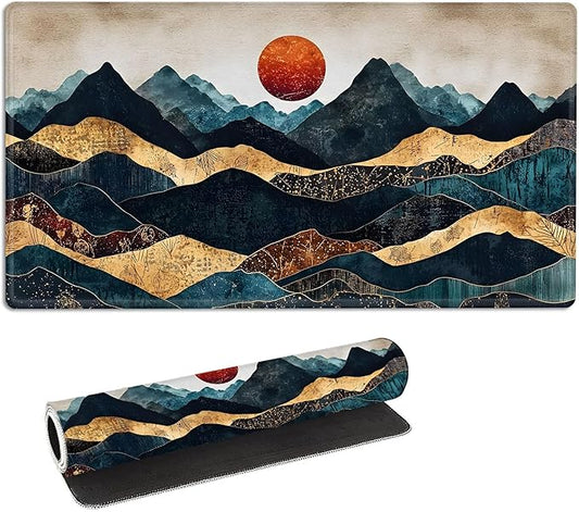 for MTG Playmat with Storage Bags, Card Playmat for TCG Card Playing Game,Rollable & Foldable for PTCG and Board Game Mat for Cards,Non-Slip Mountain Sun Desk Mat for Home Office