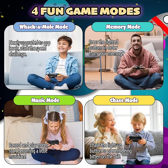 Fast Push Game Fidget Toys - Electronic Light up Handheld Toy Quick Push Button Games for 3+ Kids Adults Boys Girls