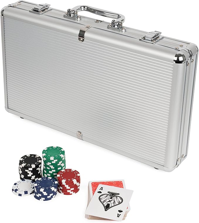 Spin Master Games Professional Texas Hold ‘Em Poker Set, Classic Game with 200 Dual-Toned Chips and Cards in an Aluminum Case