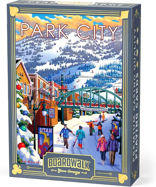 Boardwalk Puzzles Premium Featherlight Unique Playing Cards, Fun Themed Deck for Home and Travel | Park City Winter