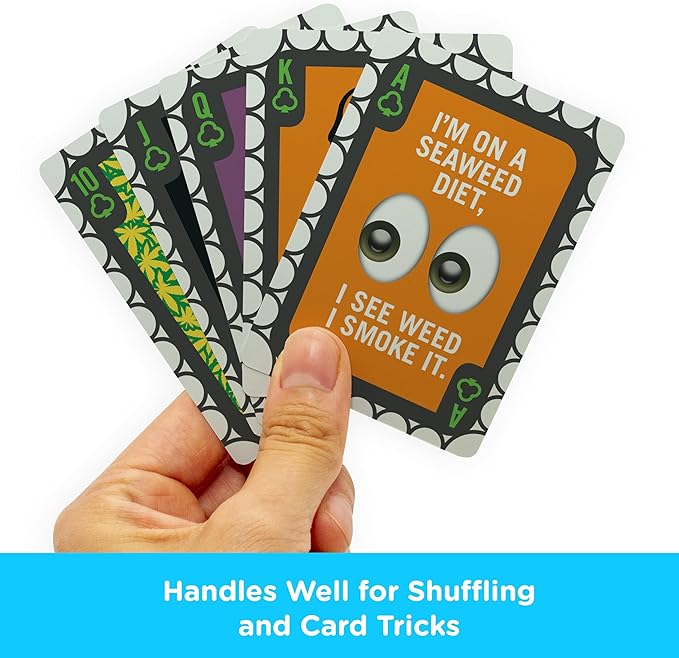 AQUARIUS Weed Playing Cards - Weed Themed Deck of Cards for Your Favorite Card Games - Weed Merchandise & Collectibles - Poker Size with Linen Finish