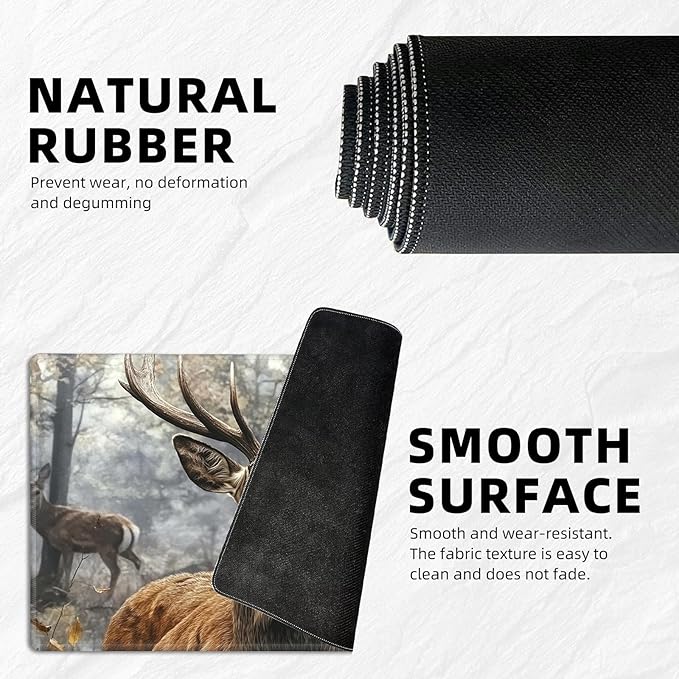 for MTG Playmat with Storage Bag, for TCG Playmat and Playing Card Mat for Magic Board Games, Non-Slip Realistic Deer Desk Mat, Stitched Edges Game Mat, Rollable & Foldable Card Playmat