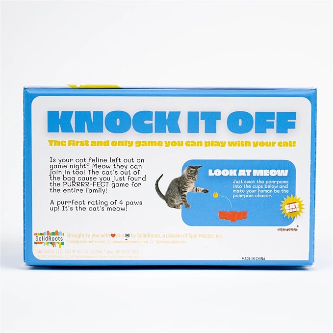 Spin Master Games, SolidRoots Knock it Off, The First and Only Game You Can Play with Your Cat