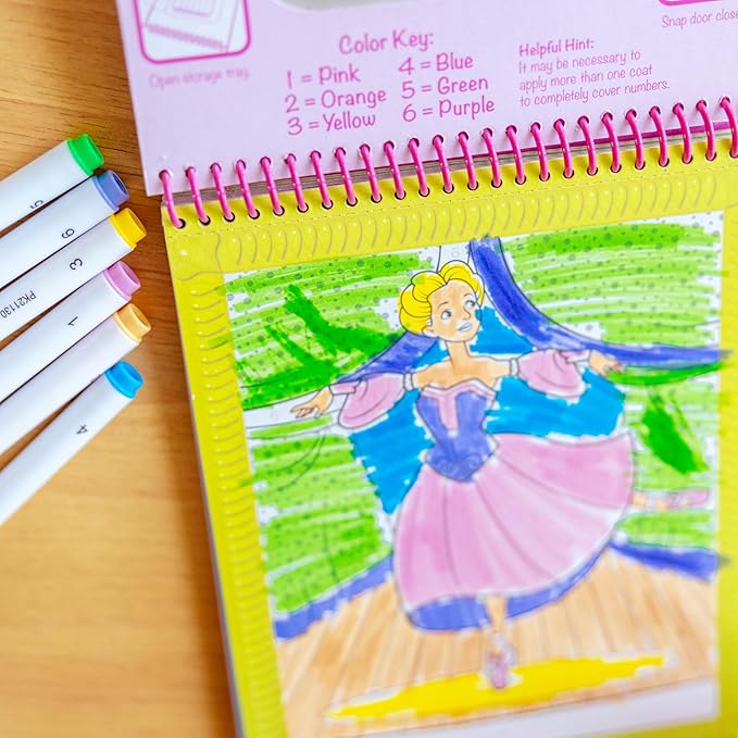 Melissa & Doug On the Go Color by Numbers Kids' Design Board - Unicorns, Ballet, Kittens, and More - Party Favors, Stocking Stuffers, Travel Toys, Coloring Books For Kids Ages 5+