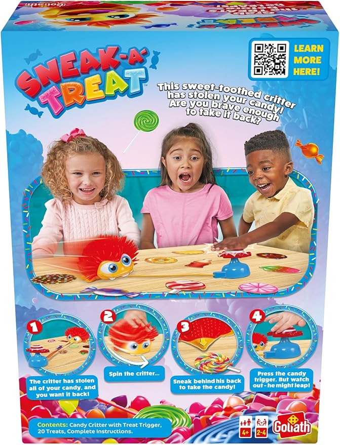 Goliath Sneak-A-Treat Game - Grab The Treats Before The Candy Critter Leaps! - Preschool Game, Ages 4 and Up, 2-4 Players