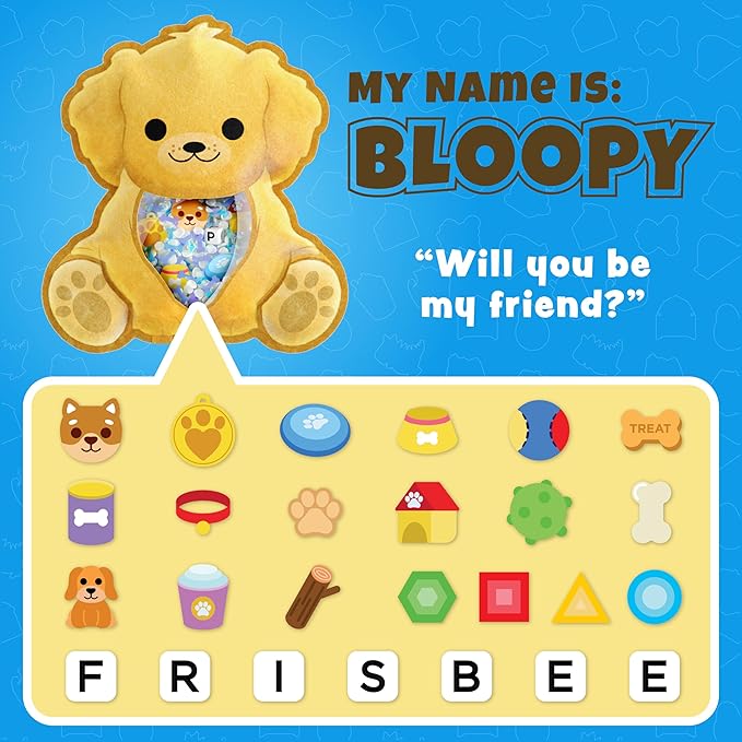 BIZYBOO - The Original Seek & Find Plush - Hidden Object Search Problem Solving Educational Matching Game for Kids 2 and Up (Bloopy)