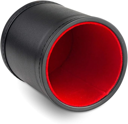 Leather Dice Cup for Board Games, Red Felt Lining
