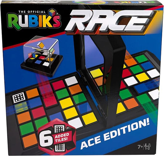 Rubik’s Cube, Rubik's Race Ace Edition, Classic Fast-Paced Puzzle Strategy Sequence Board Game, 2 Players, for Ages 7 & Up