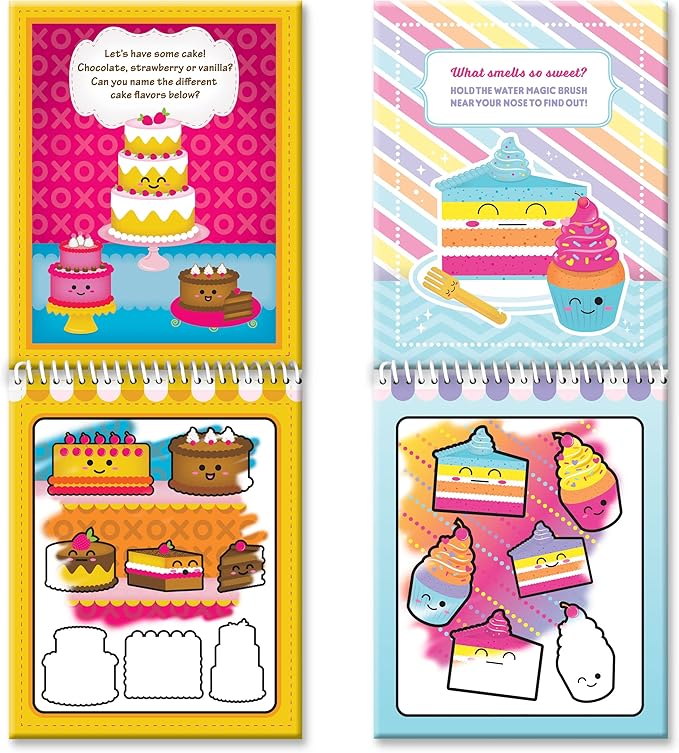 Scentco Water Magic - Patented Gourmet Scented Reusable Water Reveal Activity Books - No Mess, All Fun (Bakery and Sweet Sparkle)
