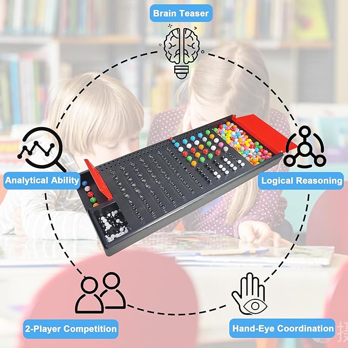 KIDAMI Code Breaker, Classic Codebreaking Travel Board Game, Brain Puzzle Set - 2 Player Battle of Famliy Game, Toys for Kids & Adult