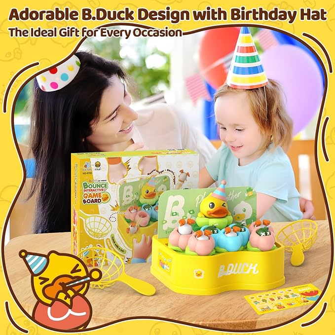 B.Duck Games Bounce and Catch Toys for Kids 3-5, Toddler Board Games,Birthday Gifts for Kids 4-6,Duck Toddler Toys for 5-7 Boys and Girls