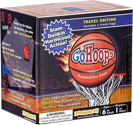 Zobmondo!! GoHoops Basketball Dice Game | for Basketball Fans, Families and Kids | Play at Home or for Travel