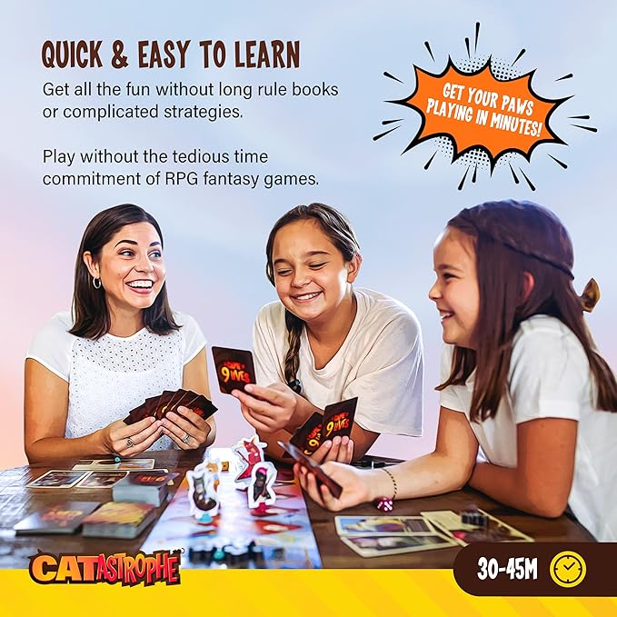 CATastrophe A Game of 9 Lives | The Purrfect Board Game for Family Night and Cat Lovers | Ages 10+ | 2-6 Players | Easy to Learn