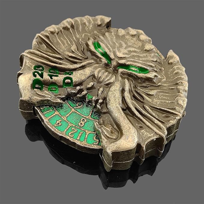 7-in-1 Spinner DND Dice Set, Dungeons and Dragons Roulette Dice, Cool RPG Role Playing Table Game Dice (Green)
