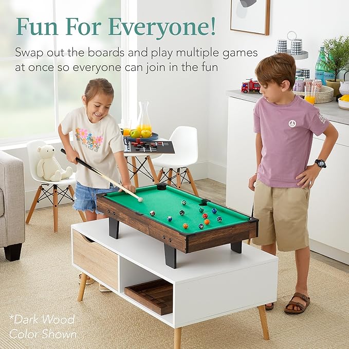 Best Choice Products 11-in-1 Kids Combo Game Table Set for Home, Game Room w/Ping Pong, Foosball, Table Hockey, Chess, Checkers, Shuffleboard, Bowling, 5 Accessory Bags