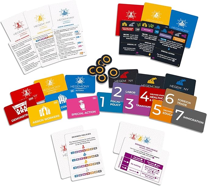 Hegemony: Crisis & Control Expansion - Add New Automas & Modules, Solo Play, Unique Asymmetric Card Driven Game Board Game, Ages 14+, 1-4 Players