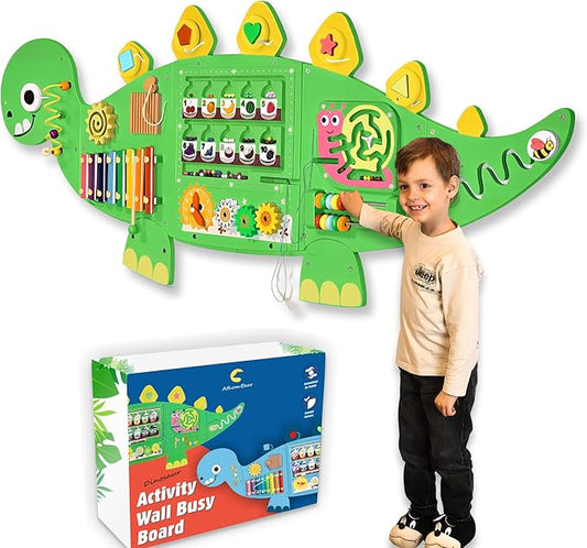 Activity Wall Busy Board, Sensory Wall Panel for Kids, 12 in 1 Learning Activity Center, Large Busy Board Wooden, Gift Idea for Kids 2-6 Years, Montessori Sensory Toys, Viga Toys