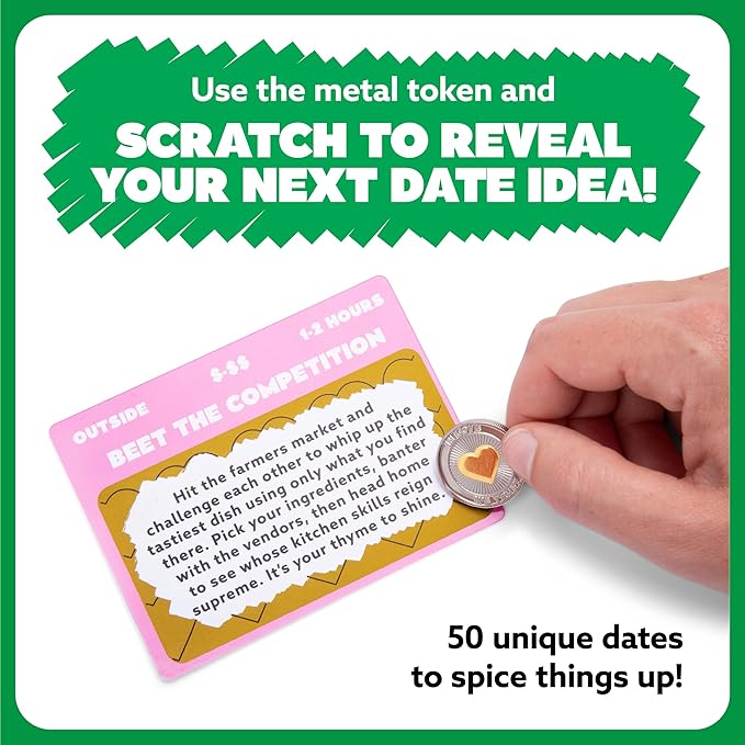 Date Night Scratch-Off Cards by Relatable, Gifts and Unique Date Night Ideas for Couples, Discover Fun Couples Activities for Day and Night, Includes Coin and 50 Scratch-Off Cards, for Ages 17+