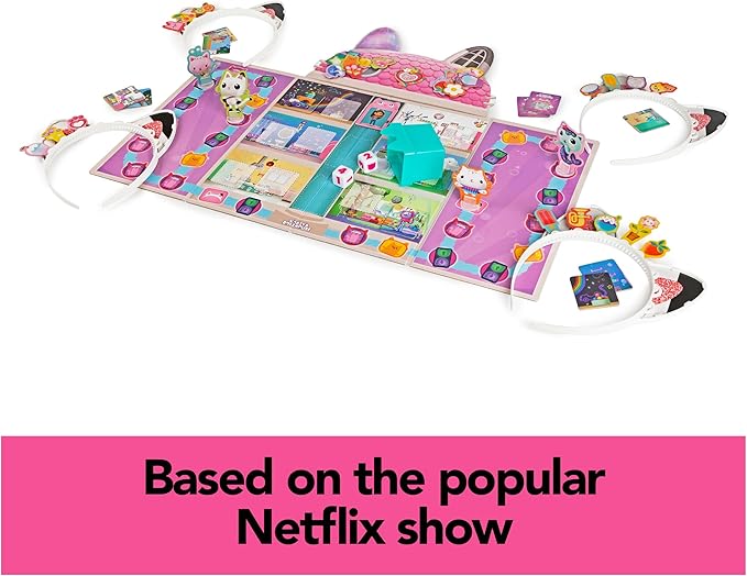 Spin Master Games, Gabby’s Dollhouse, Meow-Mazing Board Game, Board Game for Kids, Family Games, Preschool Game for Families & Kids Ages 4+