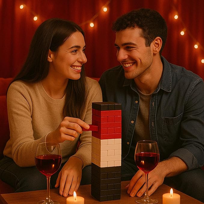 54 Blocks of Spicy Games for Couples - Romantic Games for Date Night – Block Tower Date Night Gifts for Couples