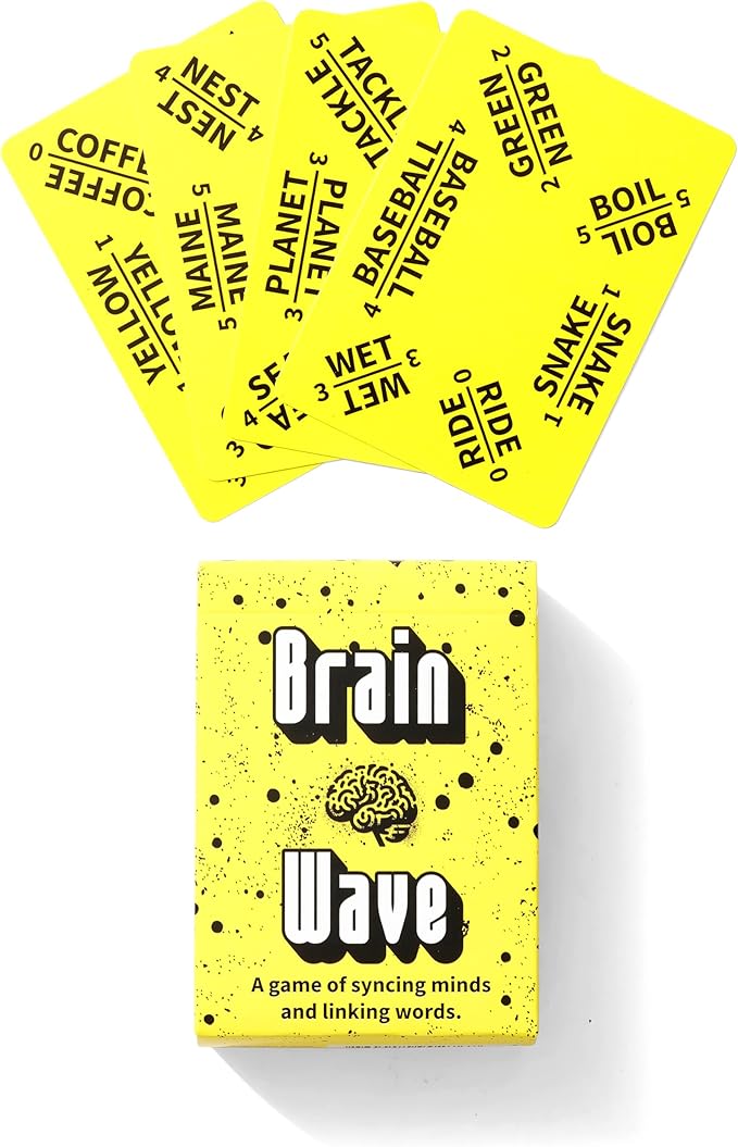Brain Wave - A Semi-Cooperative Game of Syncing Minds and Linking Words for 3-6 Players - Card Games for Adults - Party Games - Word Games
