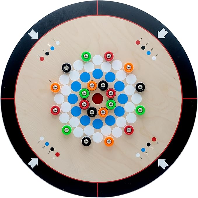 4-Player Tabletop Pinball Game for Kids Ages 8-12 & Adults | No Batteries Needed | Fast-Paced Family Board Game with Scoring Zones & 4 Color Balls | Gift for Boys/Girls & Game Night