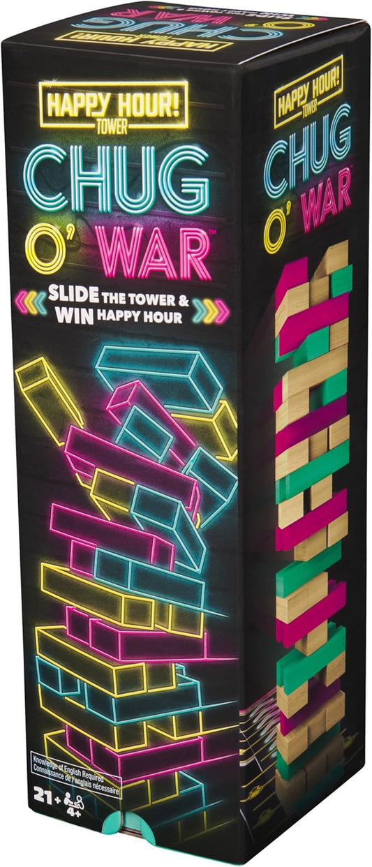Spin Master Games, Chug O War Tumbling Tower, Adult Party Game for Happy Hour Hangs, 4 & Up Players, for Ages 21 & Up
