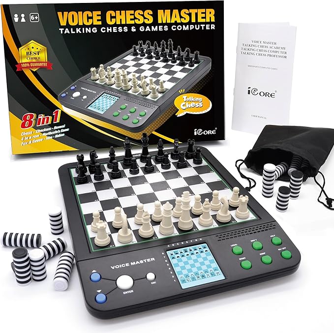 iCore Electronic Chess Set - Teach and Play with The Smart Chess Computer Game Board - Ideal for Beginners and Improving Players