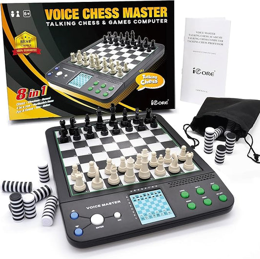iCore Electronic Chess Set - Teach and Play with The Smart Chess Computer Game Board - Ideal for Beginners and Improving Players