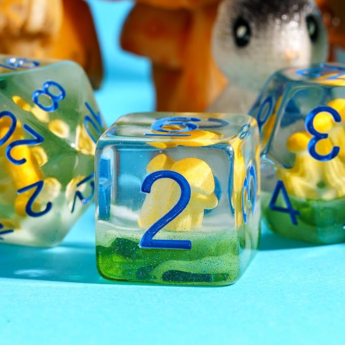 UDIXI 7PCS Game Dice Set, RPG Polyhedral Dice Set DND for Dungeons and Dragons Role Playing Games and Other Tabletop Games (Yellow)