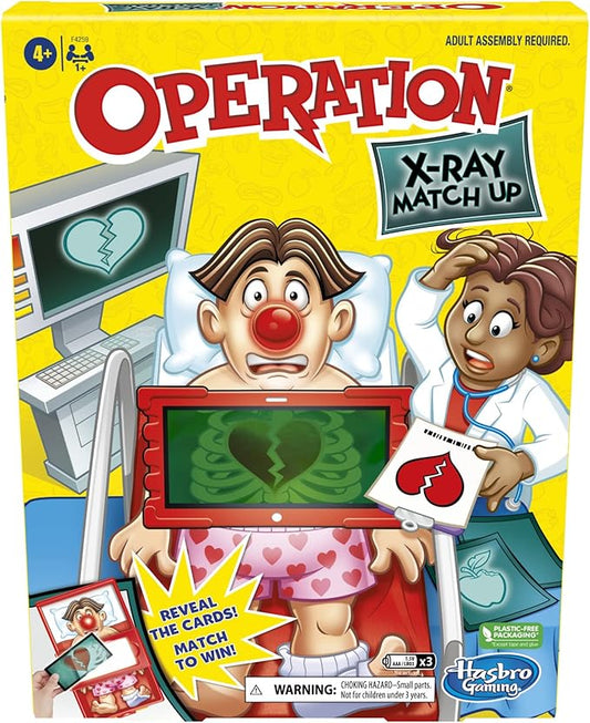 Hasbro Gaming Operation X-Ray Match Up Board Game for 2 or More Players, Matching Game for Kids Ages 4 and Up, with Lights and Sounds