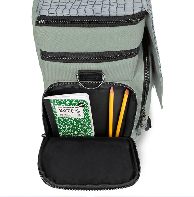 ENHANCE Travel Bag for DND Collector's Edition, Bag Compatible with Dungeons and Dragons, Battle Mat Holder, Dice Pockets and Accessories, Carry 4-8 Books (Silver Dragon)
